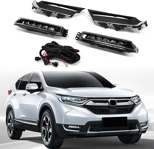 Miniatura 1 de Lámpara antiniebla LED, faros antiniebla, lámparas de conducción + conjunto de bombillas, bisel negro, lente transparente para Honda CRV CR-V 2017