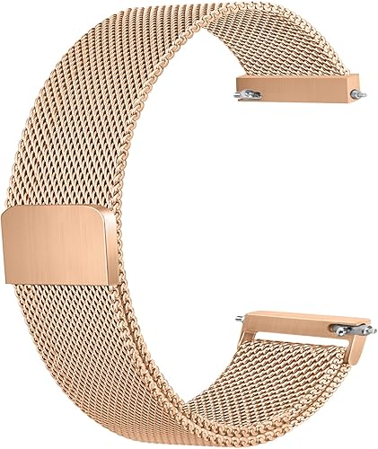 Vancle Correas de reloj de metal de 0.787 in 0.866 in, correa de reloj de liberación rápida, correa de repuesto de malla de acero inoxidable para