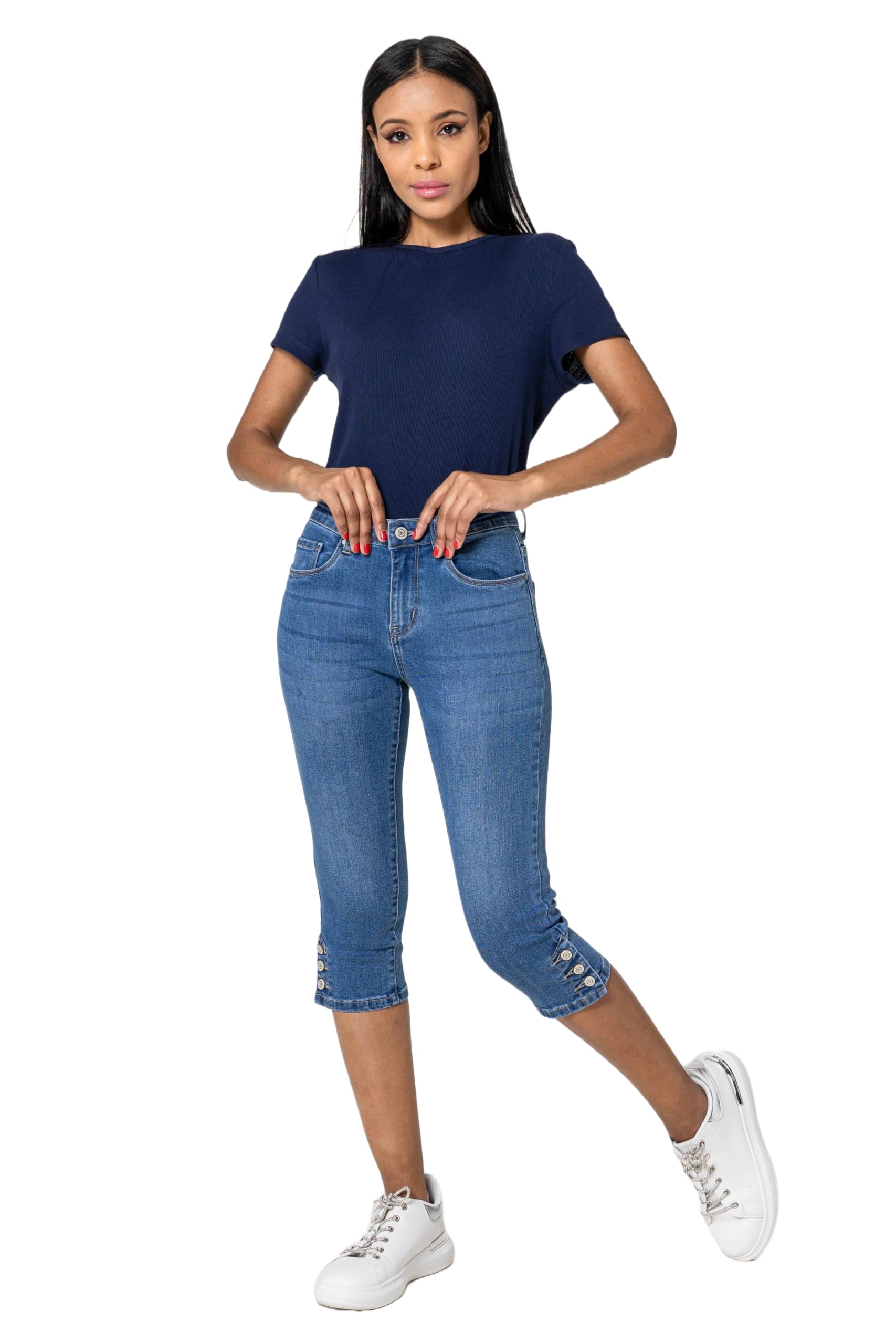 Nina Carter P516 - Pantalones vaqueros para mujer, corte ajustado, cintura alta, pantalones vaqueros de verano