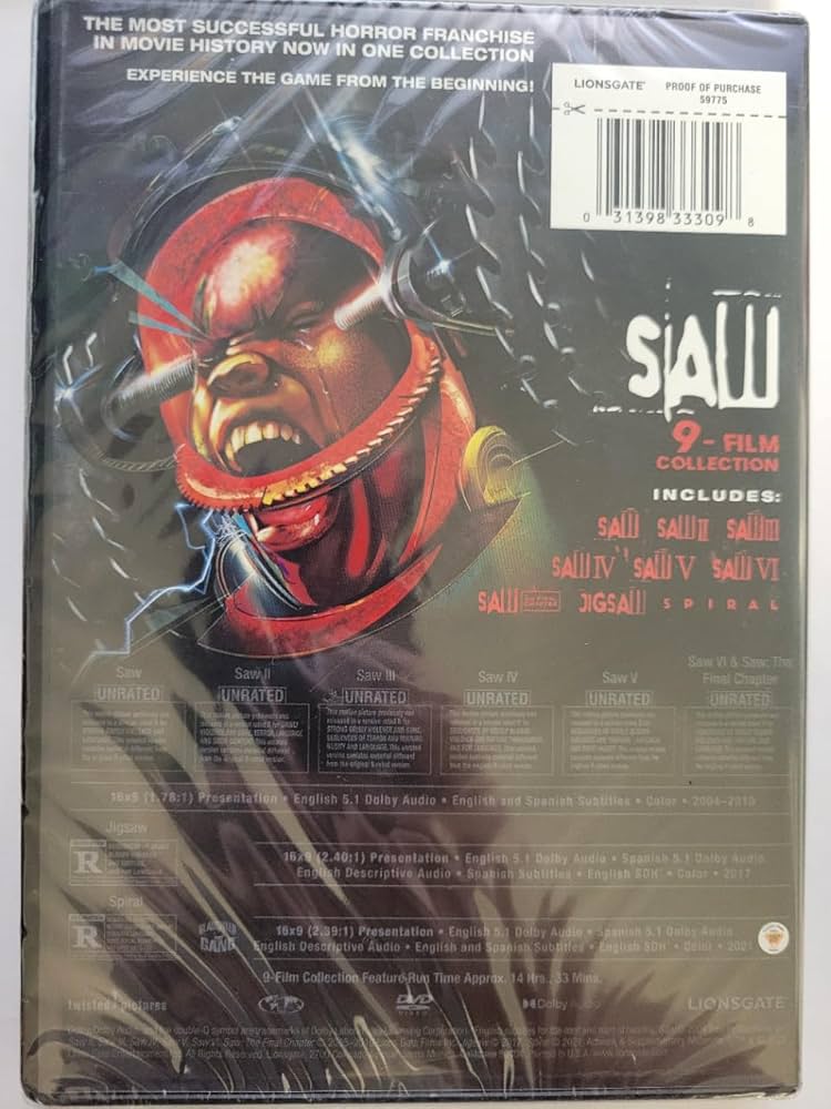 Amazon.com: Saw 9 Film Collection 1-7 + Jigsaw + Spiral DVD