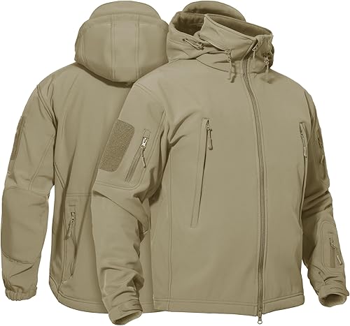 TACVASEN Chaqueta táctica impermeable para hombre, forro polar, con capucha, softshell, para invierno, senderismo, militar, cortavientos