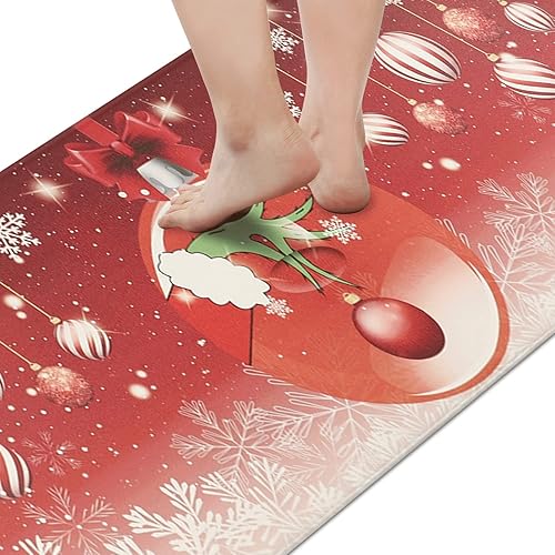 Miniatura 4 de Falflor Juego de alfombras de cocina de Navidad, antideslizantes, impermeables, para fregadero, cocina, oficina, paisaje