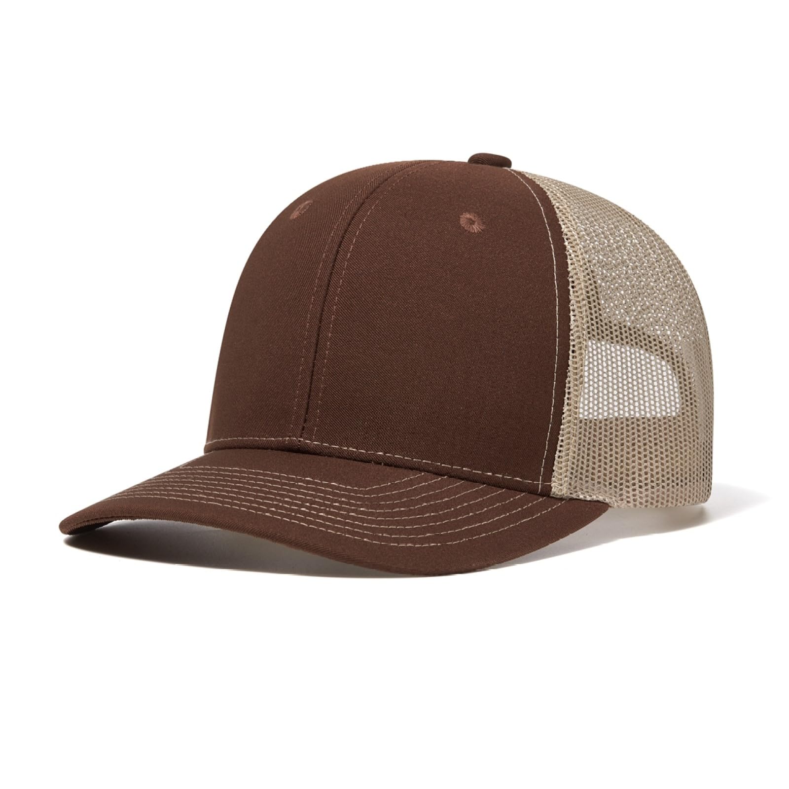 HaloHorus Trucker Hat Workout Hat for Men Women, Adjustable Athletics Baseball Cap for Running, Fishing, Hiking, P6-brown-khaki, One Size