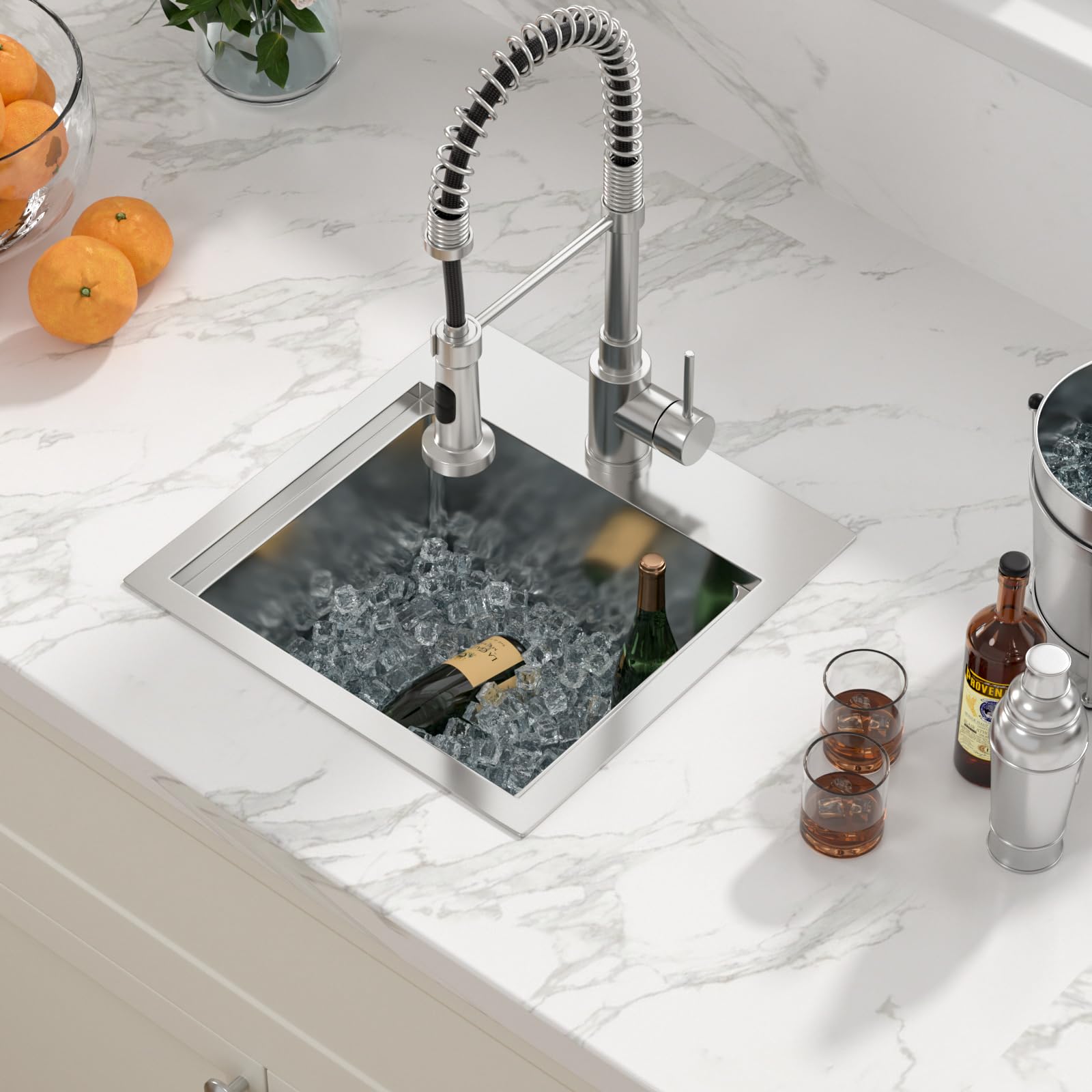 Sarlai Edelstahl-Küchenspüle 91,4 Cm – Topmount, Geräumig & Mit Arbeitsstation
