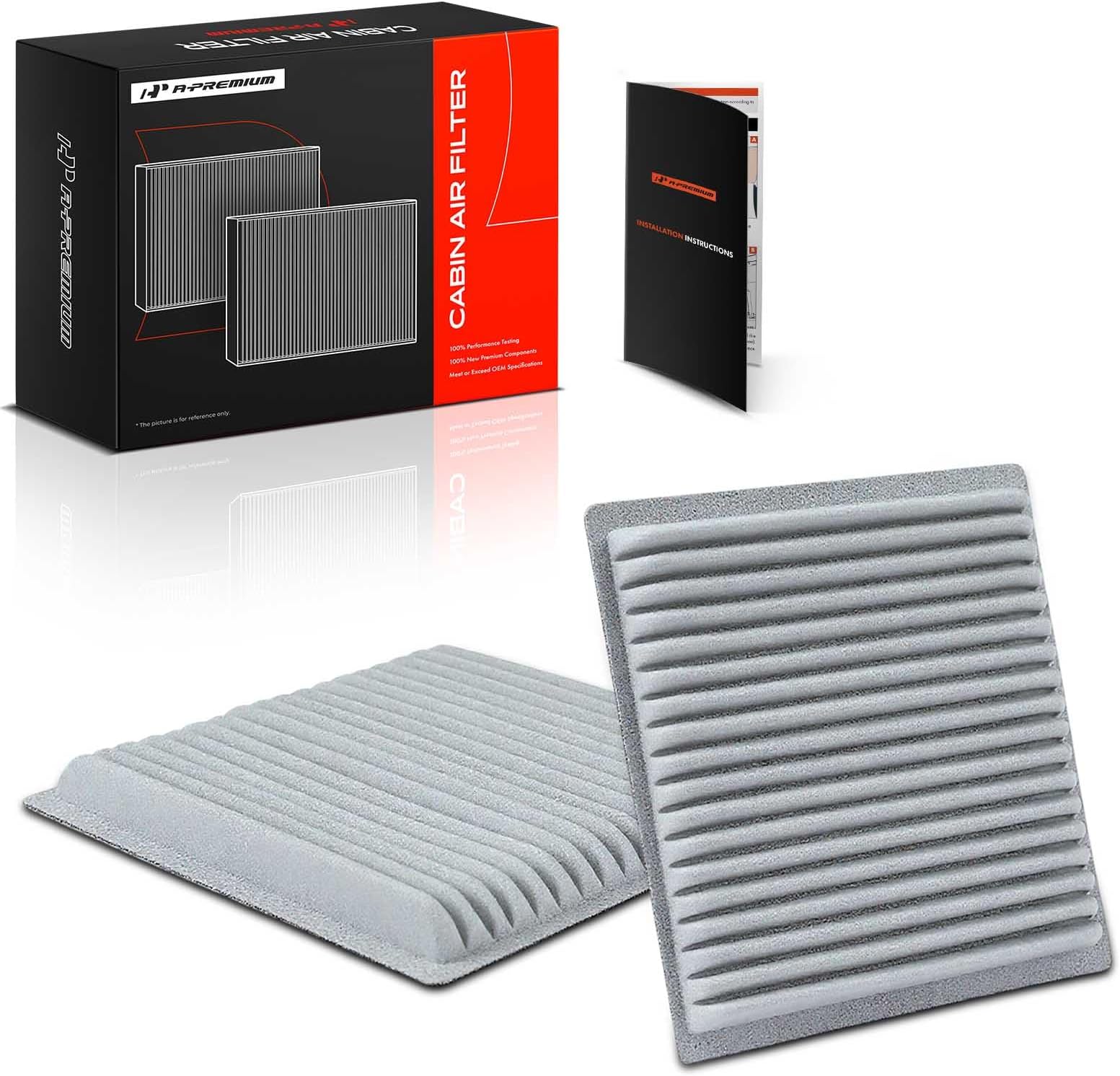 A-Premium 2-PC Cabin Air Filter w/Activated Carbon Compatible with Ford, Lincoln & Mazda - Edge 2007-2014, MKS 2009, MKX 2007-2015, MKZ 2008-2009, CX-9 2007-2015 - 2.0L 3.5L 3.7L - # 7T4Z-19N619-B