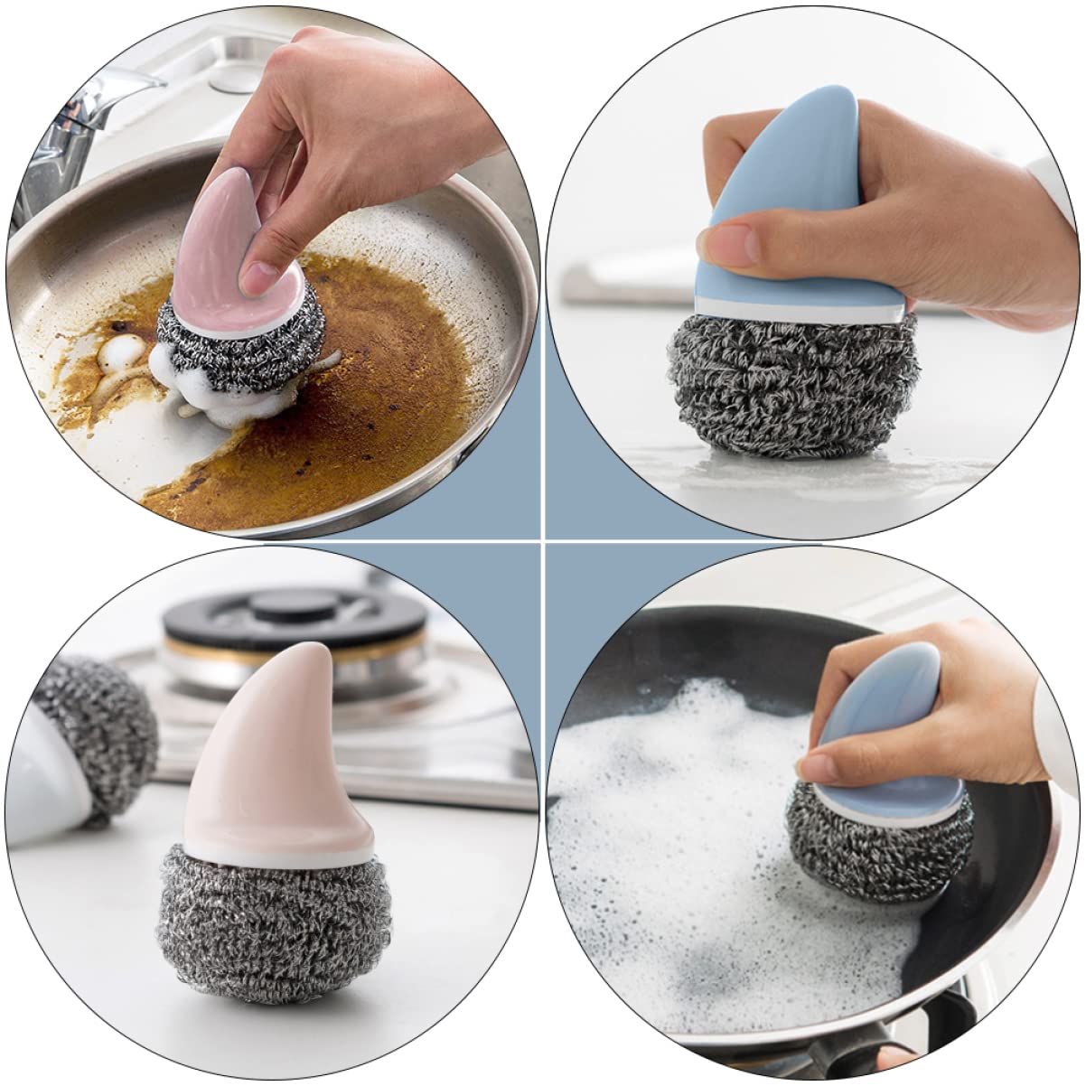 2 pezzi di spugna for lavare i piatti, spazzola for la pulizia della padella for lavello, vasca da bagno, spazzola for la pulizia della padella, for cucina, bagno,Strofinaccio