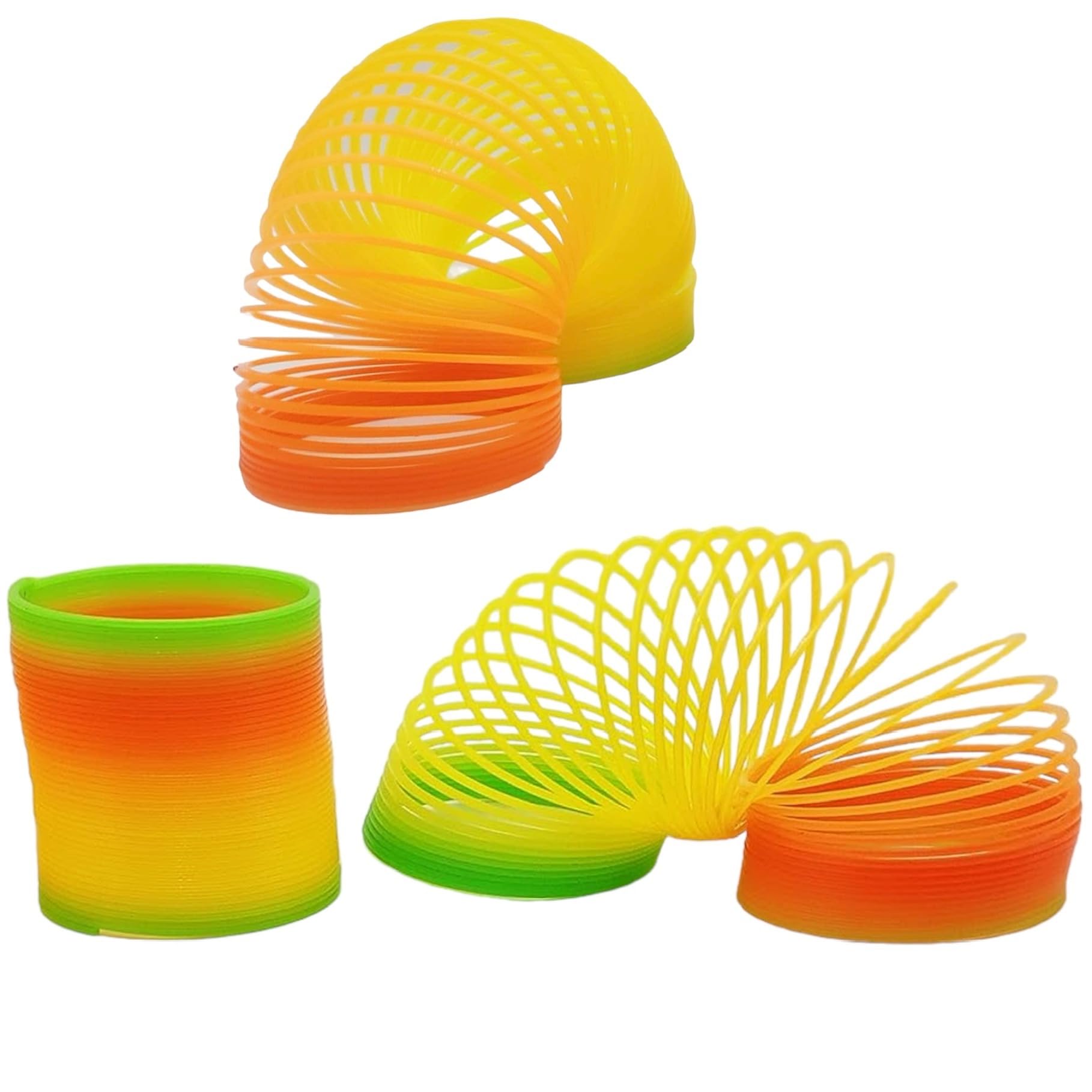 Qsf Plastic Rainbow Magic Spring Toy- Multi Color. Pack Of Three Unique Big Size Plastic Bangle. - Adult