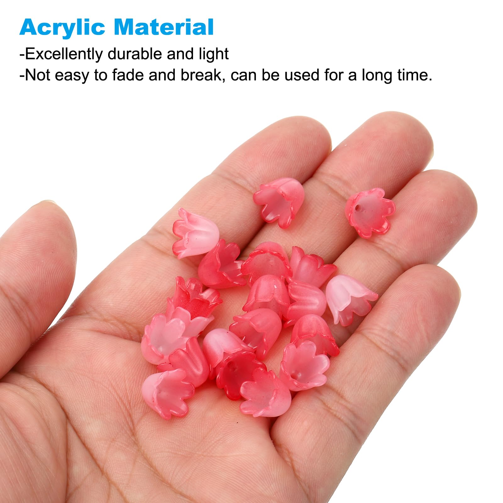 PATIKIL 0.3x0.4 Frosted Flower Beads, 300Pcs Acrylic Flower Bead Caps for Bracelets Earrings, Necklaces - Image 3