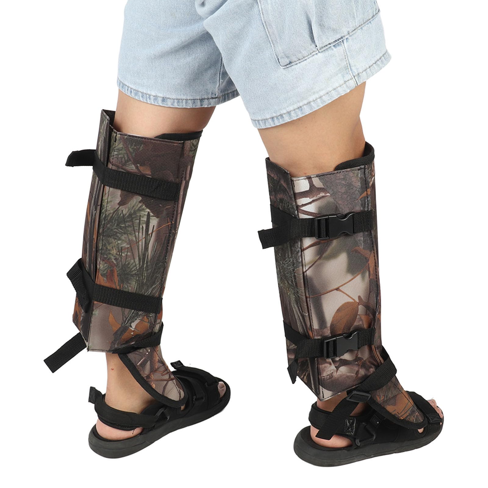 AMONIDA Guêtres Serpent Imperméables et Réglables, Protège-Jambes Inférieurs pour la Randonnée et Les Aventures dans la Jungle, en Tissu Oxford Durable, Paquet de 2