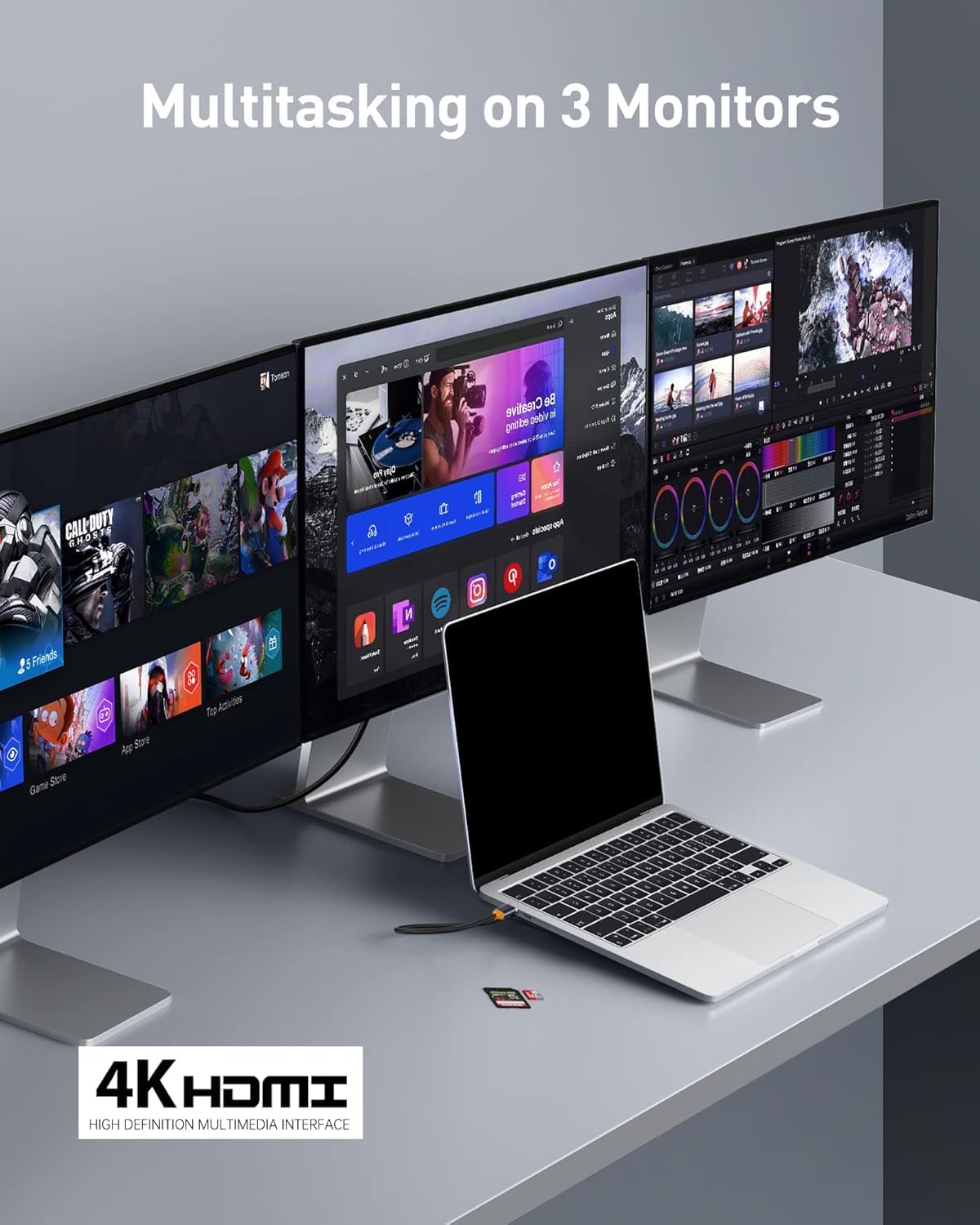 Baseus Docking Station 12-in-1 Triplo Display - Il Tuo Ufficio Portatile Per MacBook E PC - Foto 8