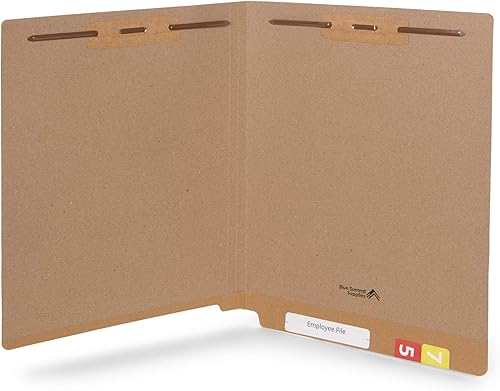 Vista 27 de Blue Summit Supplies 50 carpetas de archivos moradas con pestañas de extremo completo con sujetadores, tamaño carta, dos puntas, paquete de 50