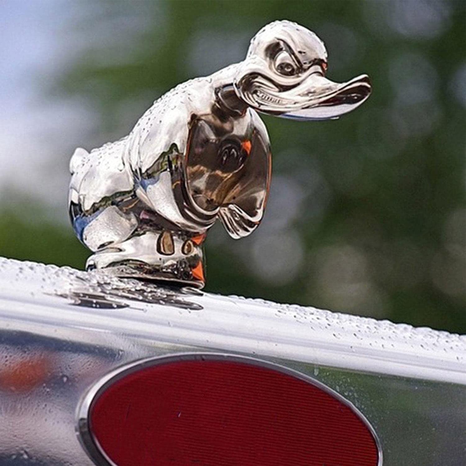 Angry Duck Auto-KüHlerfigur Auto-Fronthauben-Aufkleber Auto-Armaturenbrett-Dekor Ente DekorationszubehöR(Silver)
