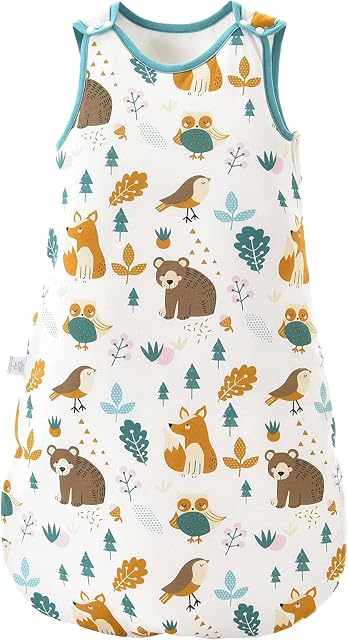 Oerich Baby Sleeping Bag for 12 - 18 months old | in all seasons | woodland theme Wearable Sleeping Bag | Soft, Comfy & Breathable Baby Blankets, sleeveless Swaddle Sack for Toddlers - 1.5 tog