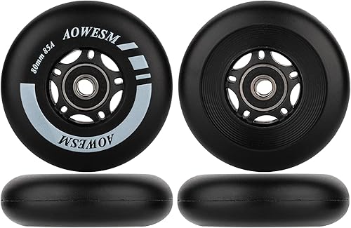 Vista 16 de AOWESM Inline Skate Wheels 80mm 76mm 72mm 85a Outdoor Indoor Black Blue Red Roller Hockey Blades Replacement Wheels w/Bearings ABEC-9 and Floating