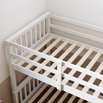 ELEGANT Single 3ft Solid Wood Gemini Bunk Bed with Guard Rail Vertical