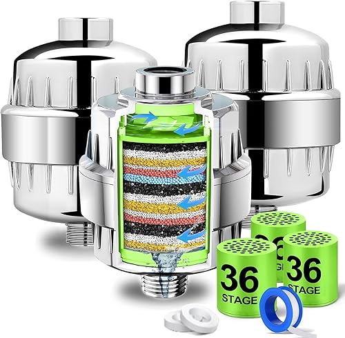 Miniatura 12 de Juego de cabezal de ducha filtrado de alto rendimiento, filtro avanzado de cabezal de ducha de 36 etapas y agua dura que elimina el cloro para agua