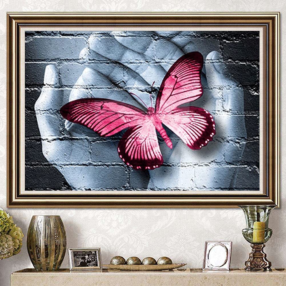 Kit complet de peinture au diamant papillon rouge 50x120cm pour adultes