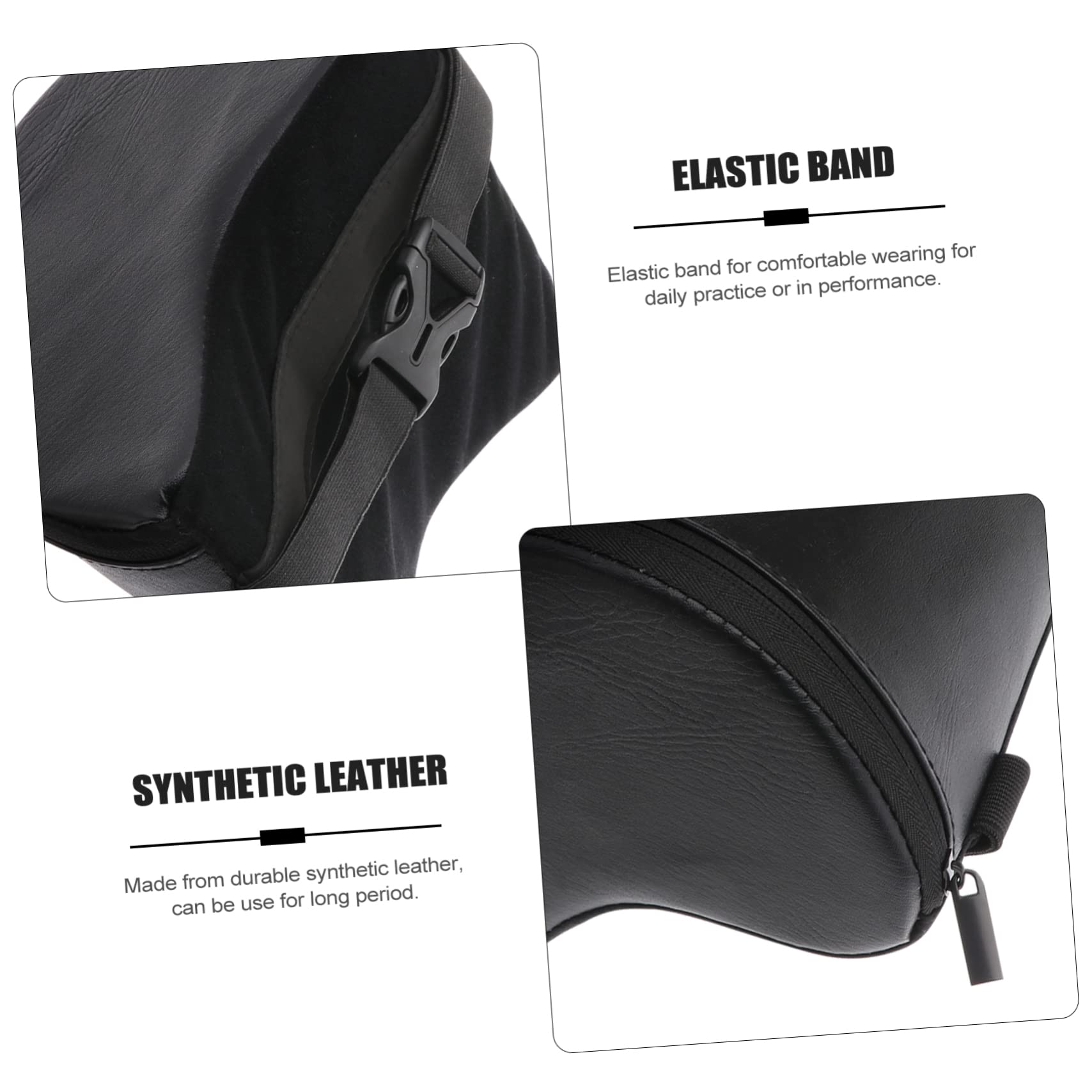 Vaguelly Poggiapiedi per Chitarra Flamenca in Pelle Sintetica, Antiscivolo | Fascia Elastica e Cuscino in Schiuma, Nero, per Chitarre Classiche, Studio Quotidiano e Uso da Palco