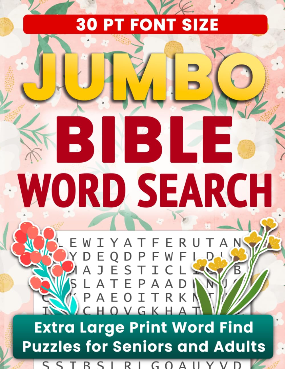 Jumbo Bible Word Search Puzzle Book: Extra Large Print Word Finds for Seniors and Adults with 30 pt Big Font