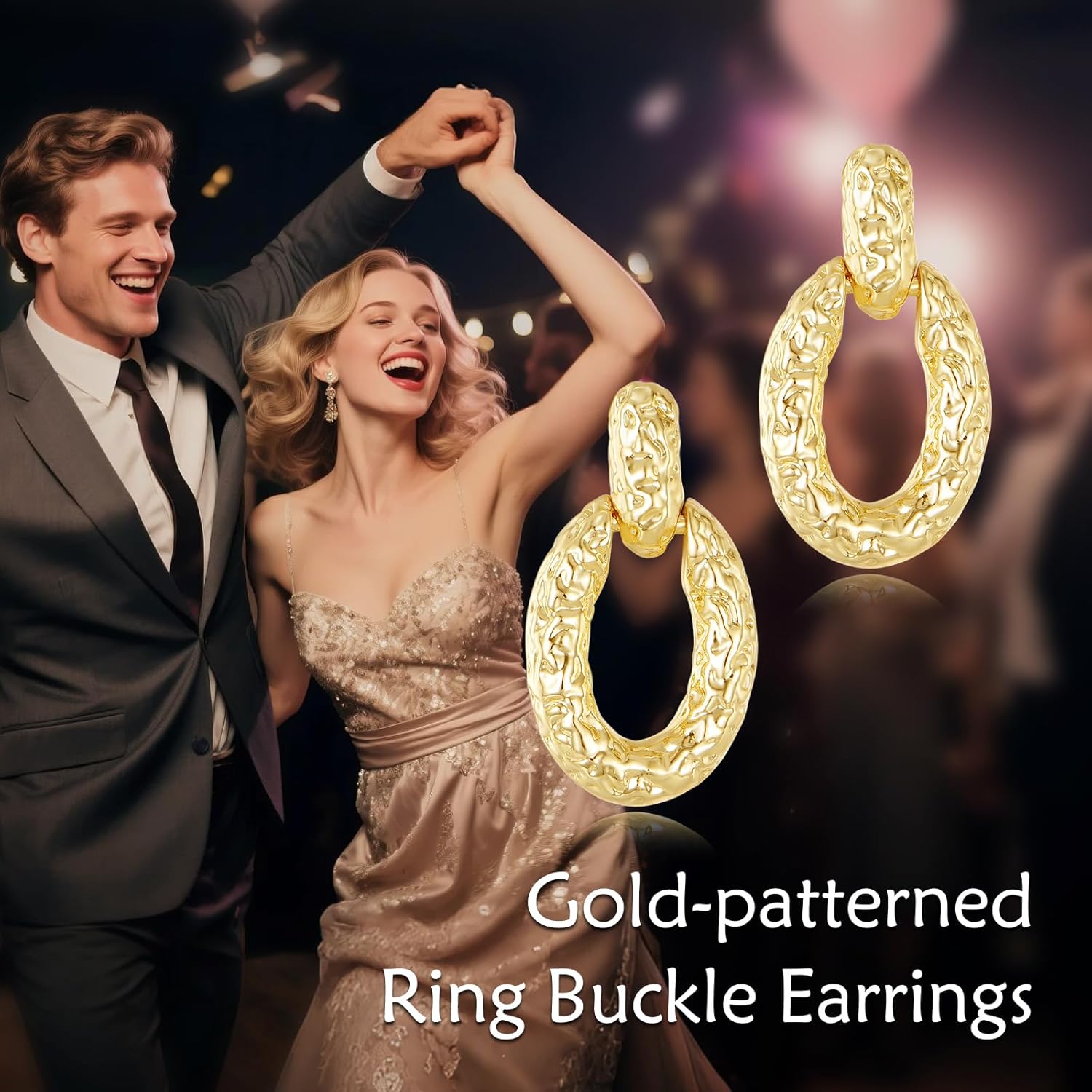 Chunky Gold Earring for Women Gold Dangle Earrings for Women Statement Lightweight Hypoallergenic Gift - Image 6