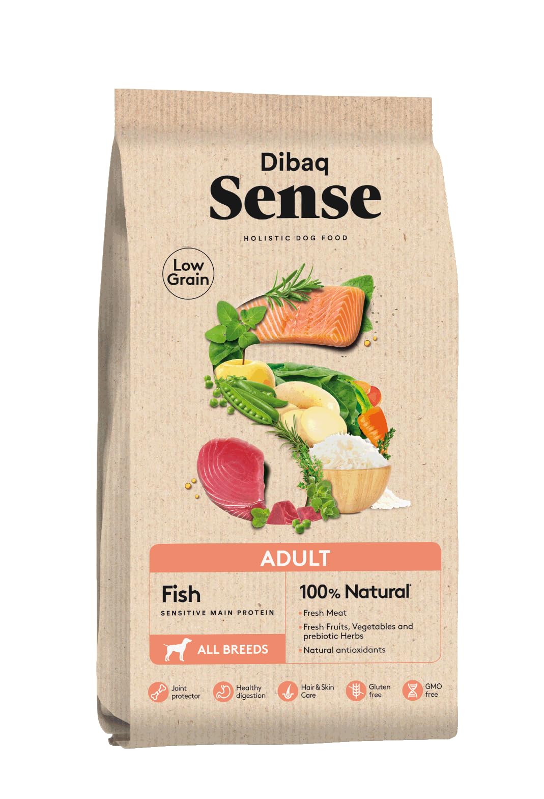 DIBAQ Sense Adult Dog Low Grain Fish Food with Fresh Fruits & Vegetables and Prebiotic Herbs Protein Balanced Nutrition for Sensitivity-Friendly Growth (Size-2Kg) (B0D1Y1K847) Amazon Price History, Amazon Price Tracker