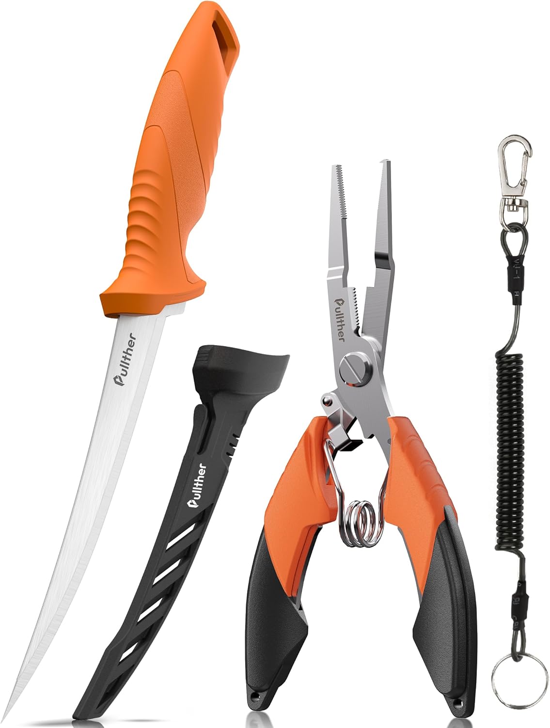 2PC Fishing Tool Kit - 7" Fillet Knife,Fishing Pliers,Multitool Hook Remover Fishing Pliers,Fishing Gear for Saltwater