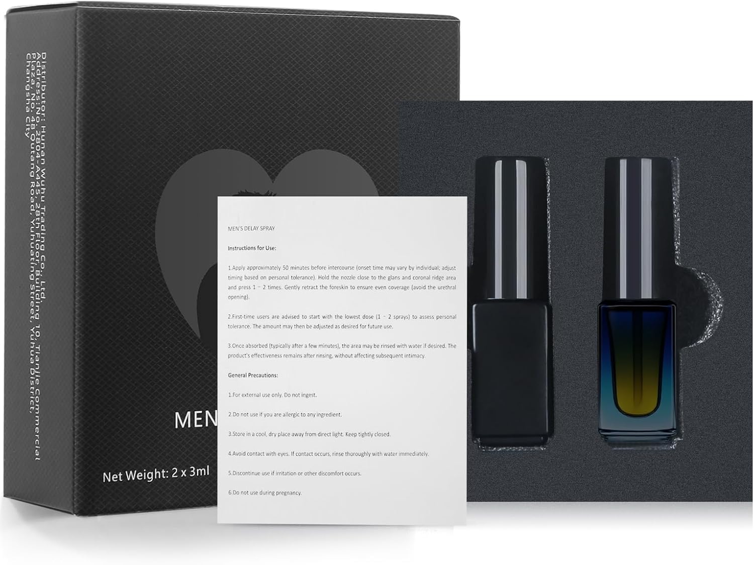 Pack de 2 Spray Retardante para Hombres – Fórmula Herbolaria para Control de Sensibilidad,retardante eyaculación hombre, delay spray Apoyo de Duración Prolongada, Sin Efecto Adormecedor