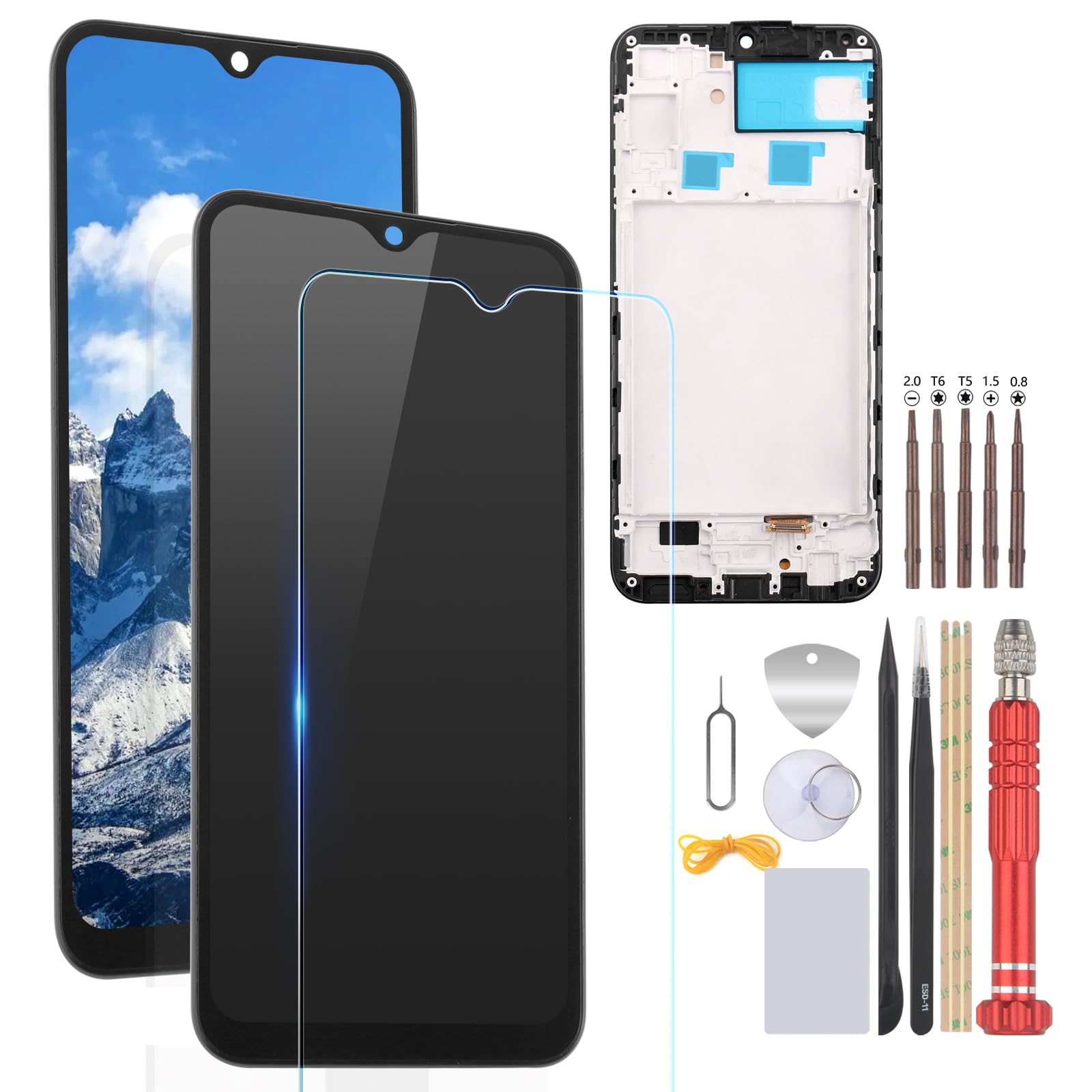 Screen Replacement for Samsung Galaxy A24 4G LCD Display Replacement for Galaxy A24 4G SM-A245F SM-A245M SM-A245N Touch Screen Digitizer Assembly with Tools (with Frame)