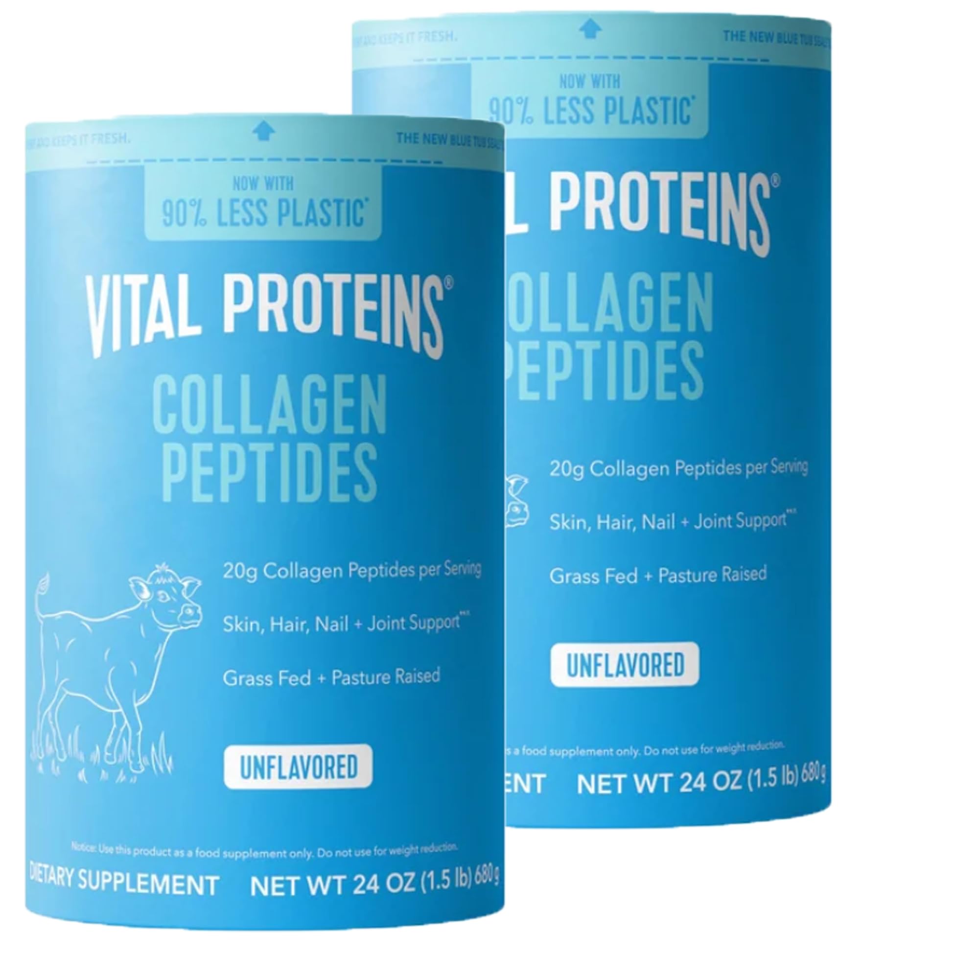 Collagen Peptides Grass Fed Paleo Friendly 24 oz - 2 Pack