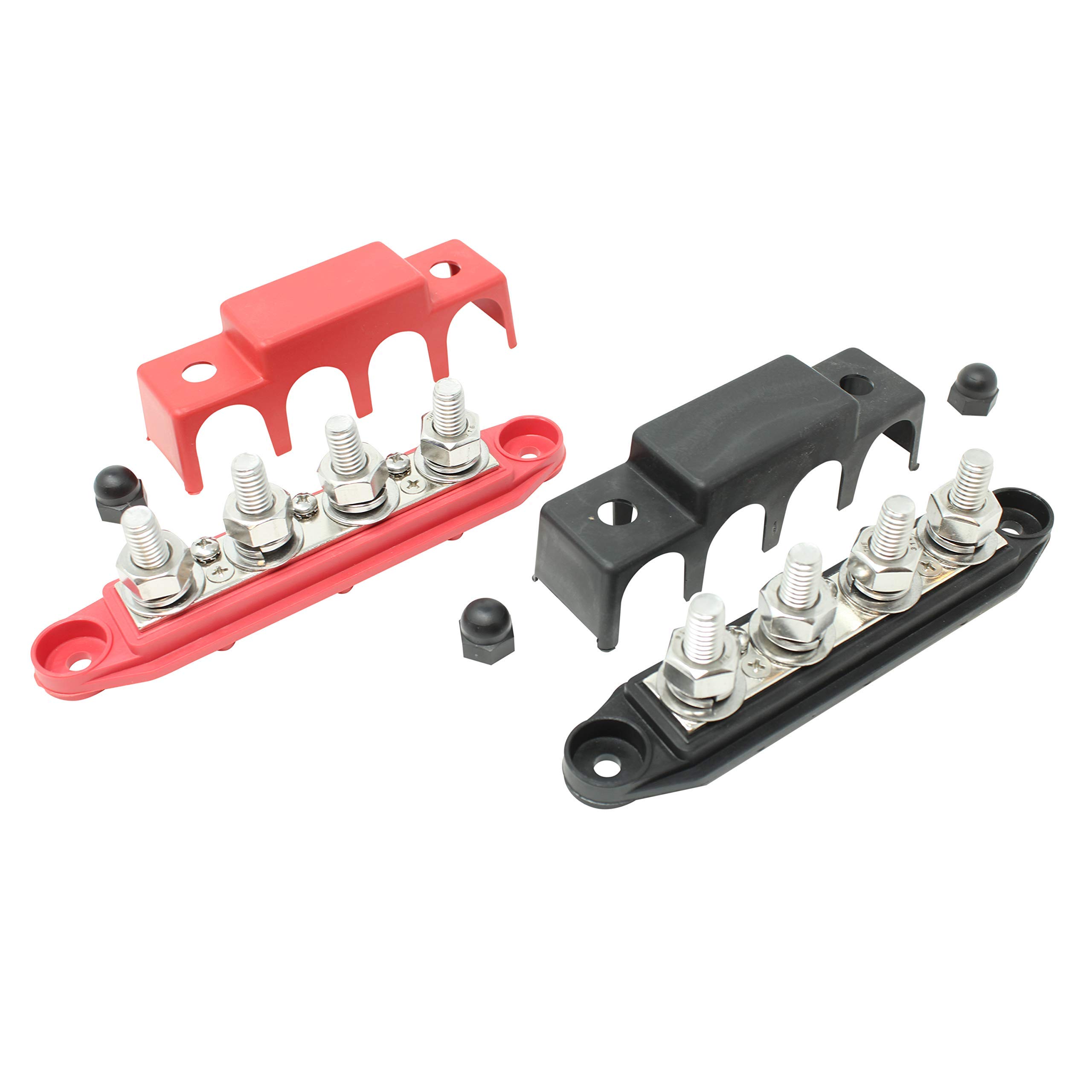 4 Post Power Distribution Block Bus Bar with Cover - Made in The USA - 250 Amp Rating - Marine, Automotive, and Solar Wiring - Set of 2 (5/16") — Amazon image 11