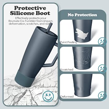 2Pcs Silicone Boot Compatible with Brumate Era 40 oz 30 oz Tumbler, Anti-Slip Bottom Sleeve Cover Bumper, Protective Water Bottles Accessories, BPA-Free (Nightfall Blue)