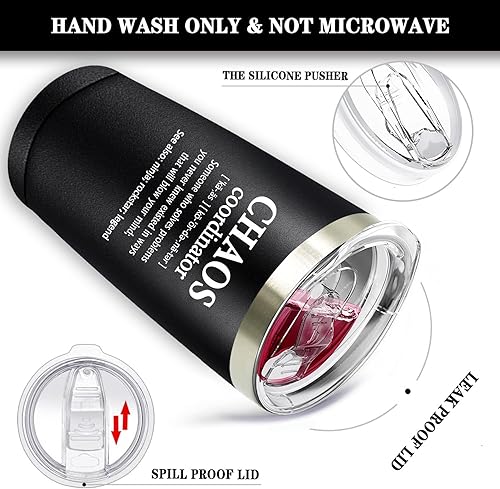 Miniatura 4 de Fufandi Vaso de Coordinador del Caos, regalos de agradecimiento para compañeros de trabajo, enfermera, profesor, jefe, empleado, él, papá,