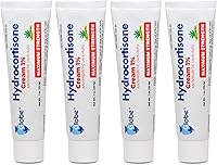 Globe 4-Pack Hydrocortisone 1% Maximum Strength Anti-Itch Cream with Aloe - Fast Relief for Eczema, Bites, Rashes, Psoriasis