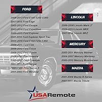 Vista 4 de Llavero remoto de entrada sin llave para llave de coche compatible con Ford, Lincoln, Mercury, Mazda (CWTWB1U793 3 botones) - Programación