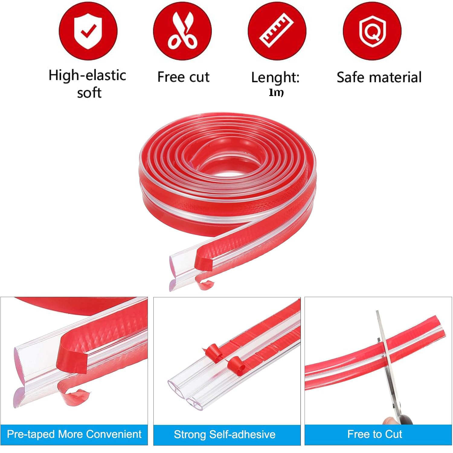Norhogo Silicone Edge Protector Strip, Baby Proofing Safety Corner Protectors - Image 3