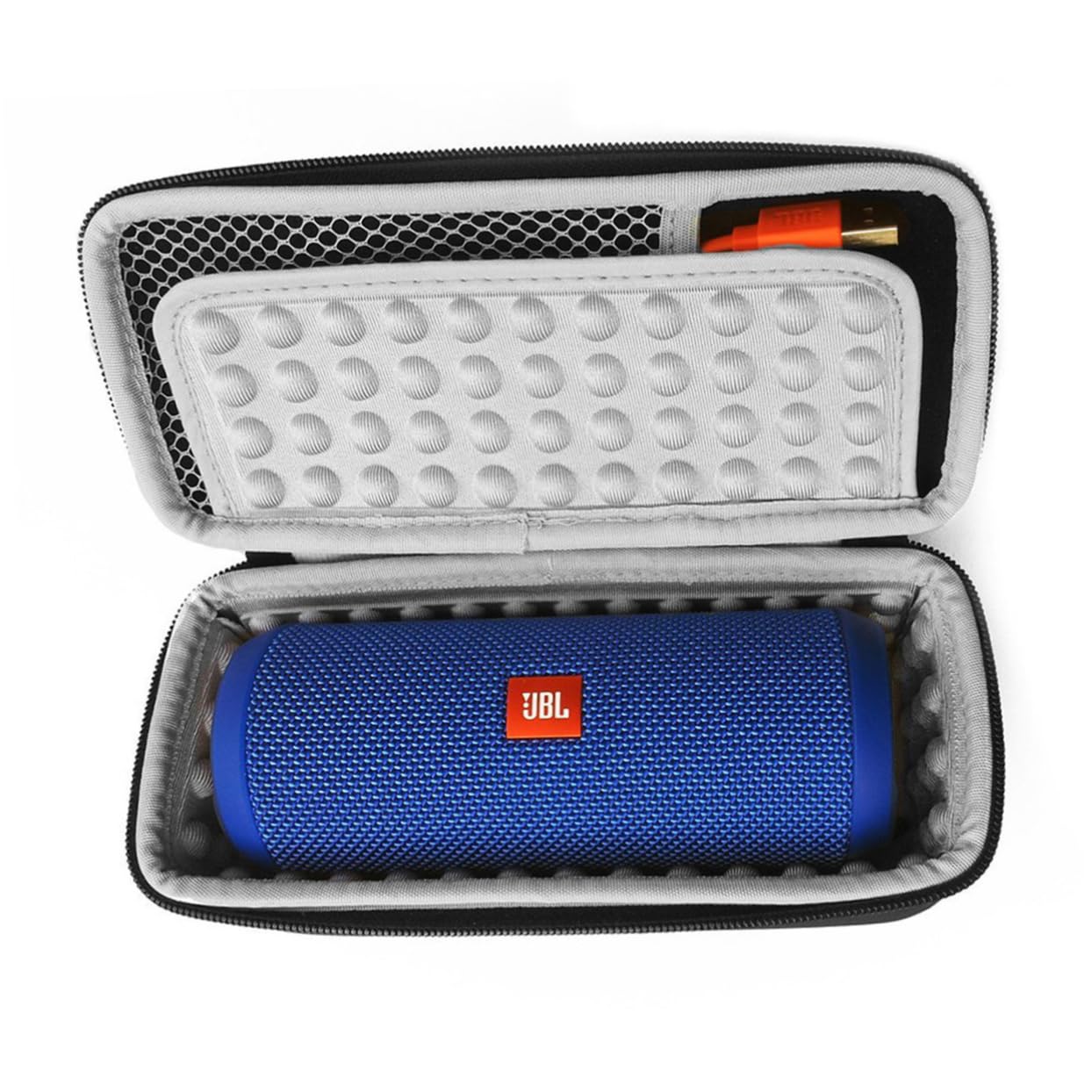 HOMOCONO Portable Eva Case Pouch for Speakers Shockproof and Storage Bag with Soft Lining Black and Grey Color