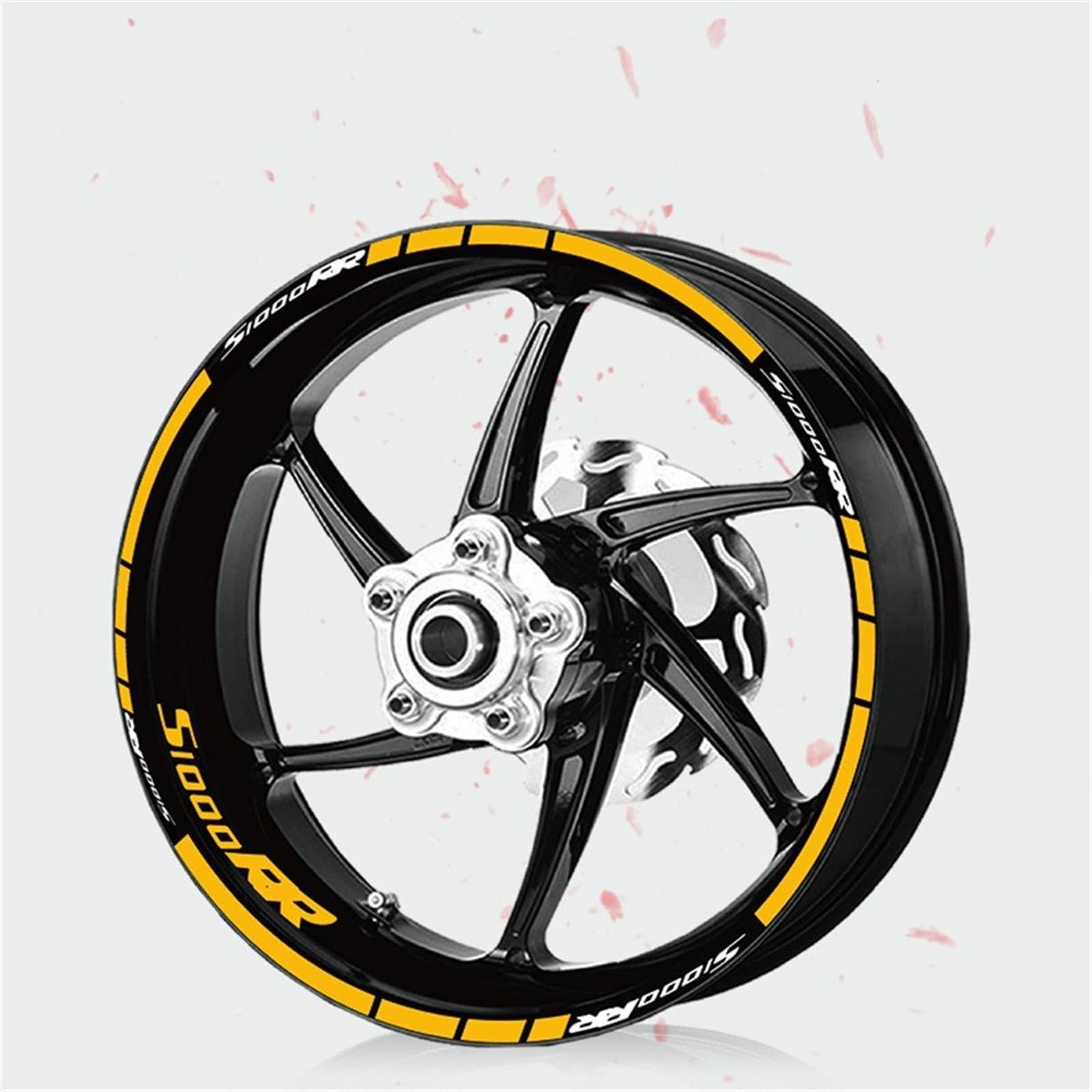 Motorcycle Sticker Wheel Reflective Stripe Decal Racing Film for BMW S1000RR S 1000RR S1000 RR Decorative(Yellow)