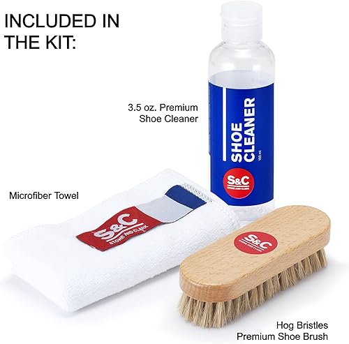Miniatura 5 de Kit limpiador de zapatos de viaje, kit de limpieza de zapatos premium de 3.5 onzas para cuero, gamuza, nobuck y blancos, Neutral