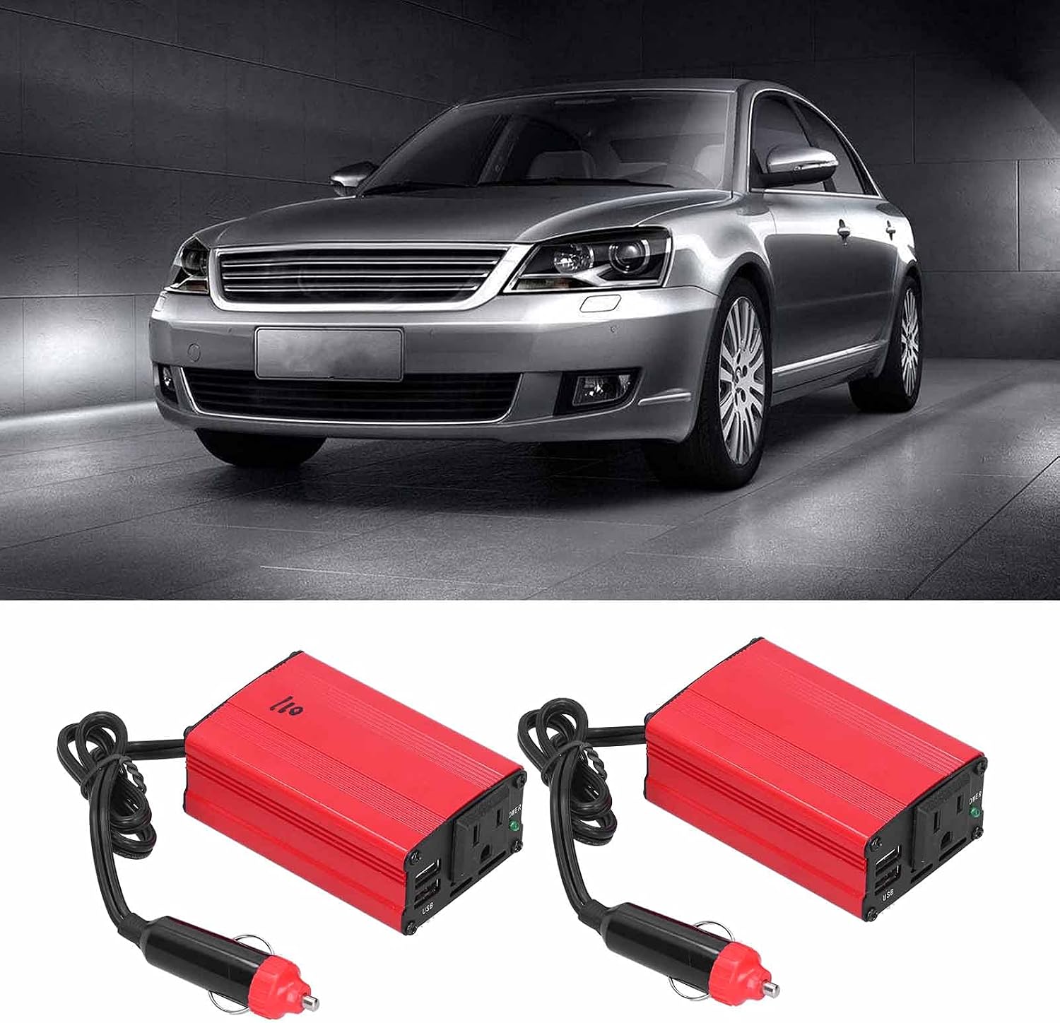500W Pure Sine Wave Power Inverter DC 12V Car LCD Display Inverter Dual Universal Plugs Fan Power Converter for Heat Dissipation 500W(110V)