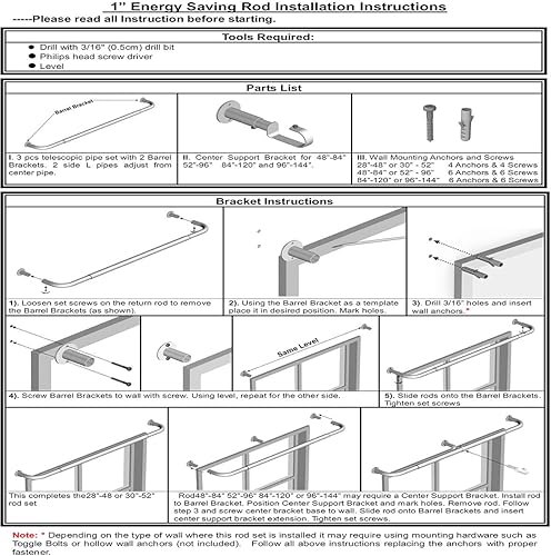 Miniatura 9 de Conjunto de barra de la marca Urbanest para cortinas opacas, ahorra energía, ajustable de 1 pulgada