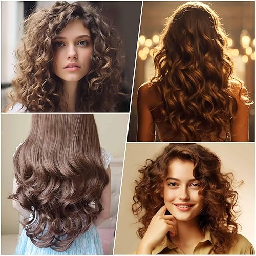 Miniatura 6 de Juego de 24 rulos jumbo con 12 rodillos grandes y 12 pinzas para el cabello para un volumen de cabello largo y medio (rosa intenso)