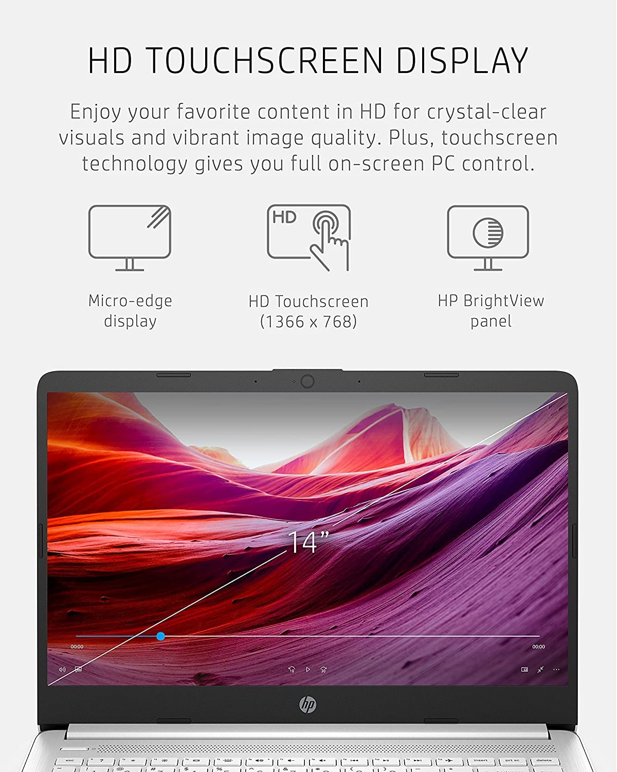 Buy HP Stream 14inch HD Touchscreen Laptop, Intel Celeron N4020 Dual