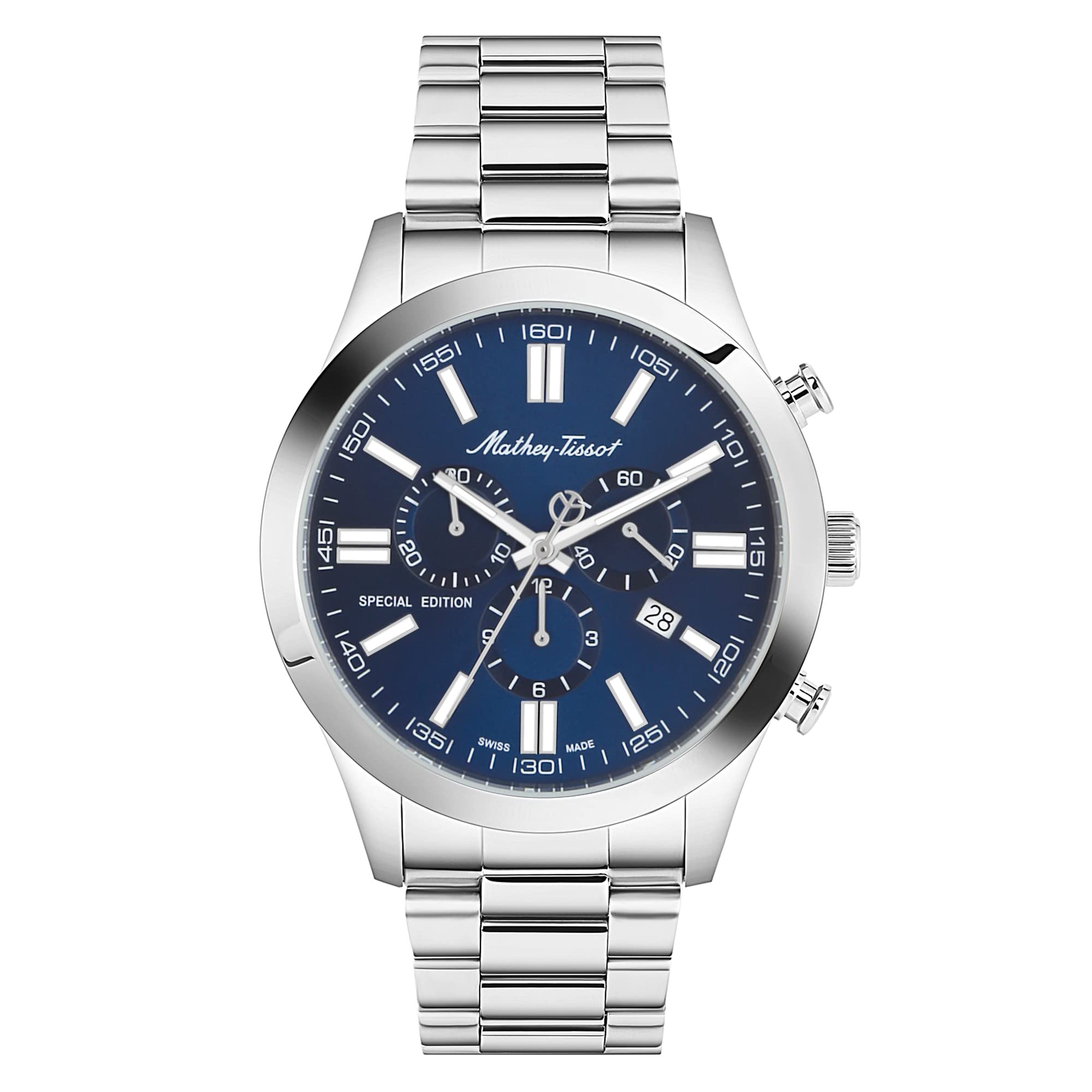 Mathey-Tissot Stainless Steel Special Edition Chronograph Blue Dial Men Analog Watch - H455Chabu, Silver Band (B0BM62GL7J) Amazon Price History, Amazon Price Tracker