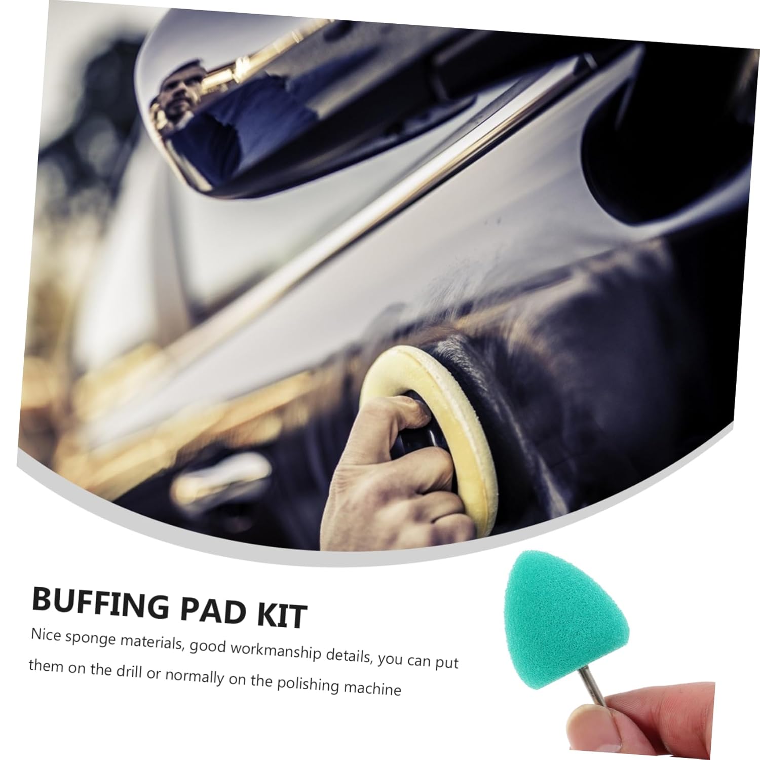 FAVOMOTO 48pcs Polishing Mop Kit for Car Detailing Reusable Sponge Buffing Pads Auto Polishing Wheel for Furniture Lightweight Easy to Assemble Material