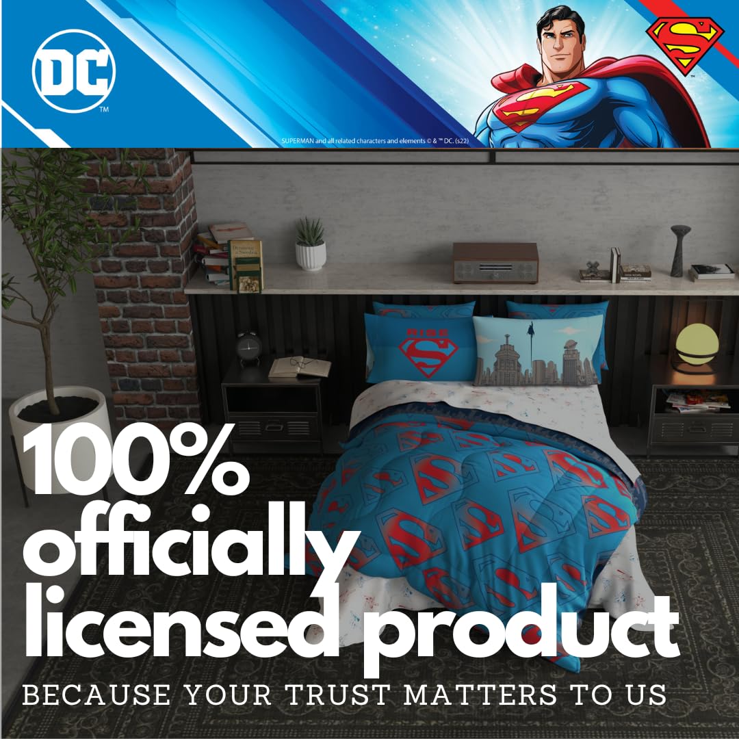 DC Comics Set Letto Bimbi Supereroi: Federa E Copripiumino In Cotone