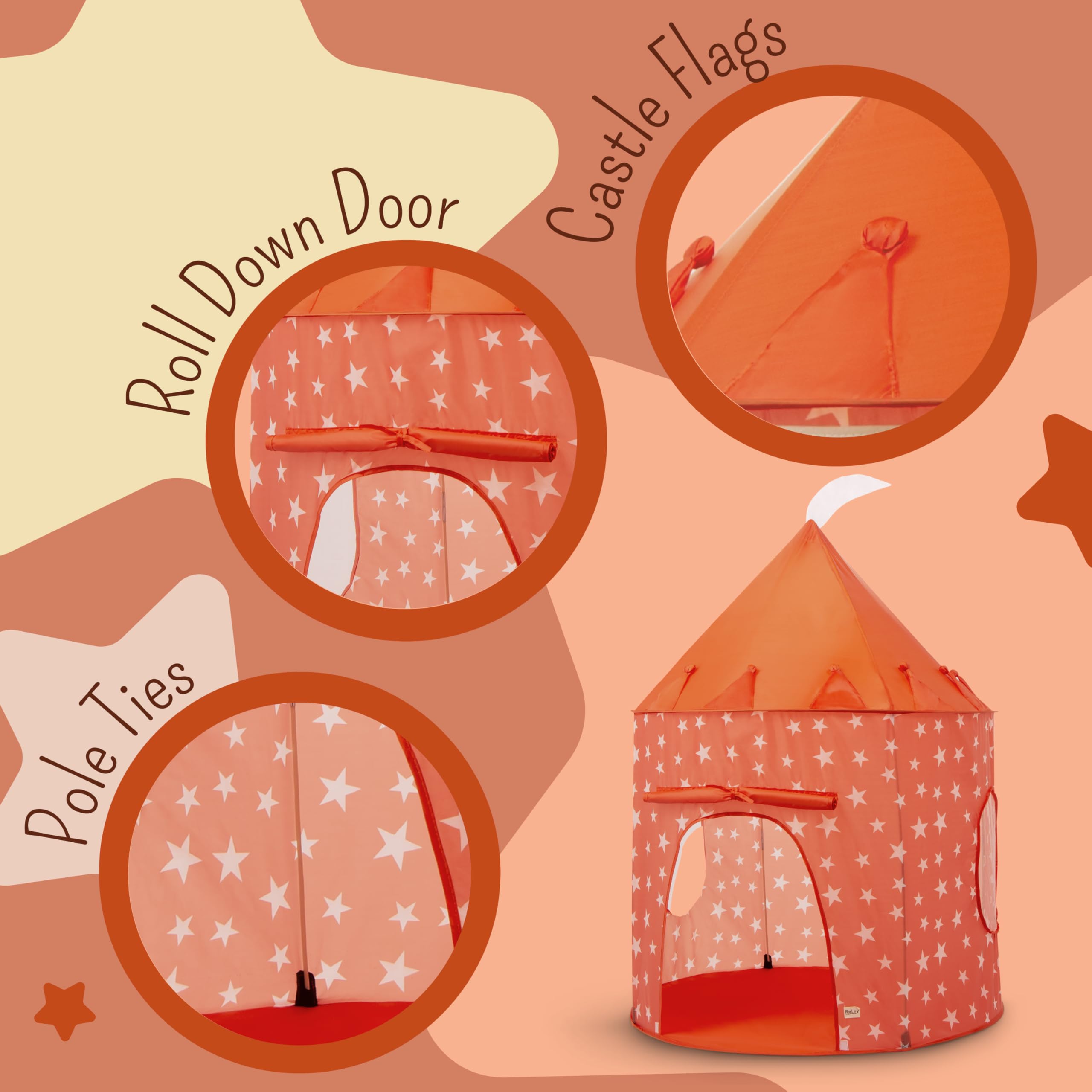 Túnel Naranja Quemado y Tienda de Juego para Niños, Casa de Juego Interior/Exterior, Tienda de Juego Plegable para Niños con Túnel Pop-up de 180 cm