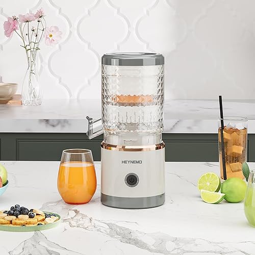 Miniatura 8 de Exprimidor eléctrico de cítricos, exprimidor inalámbrico portátil recargable con cable USB y brus de limpieza, botón de un solo toque, exprimidor de