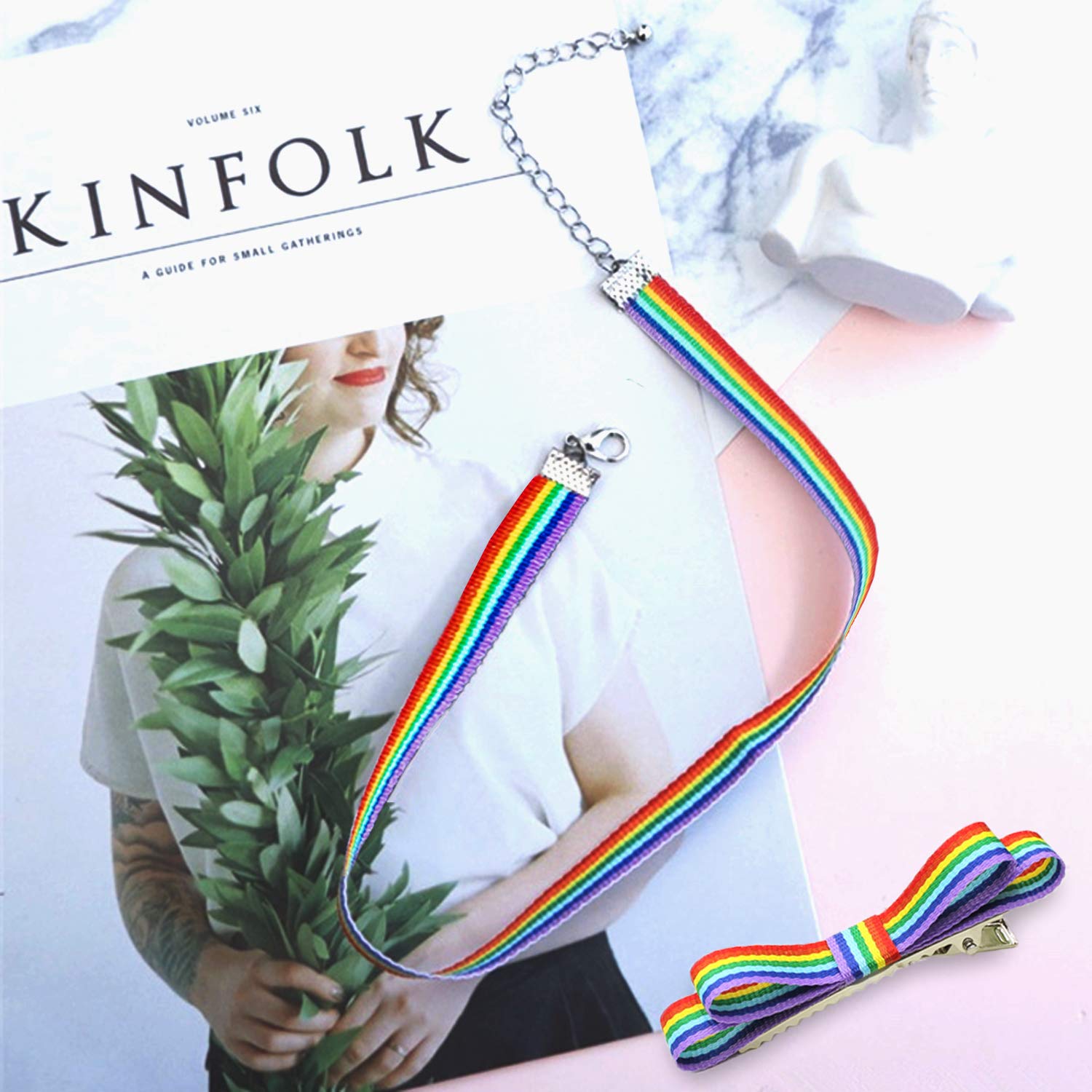 Teemico Ruban Gros-grain Arc-en-ciel Double Face Pour Emballage