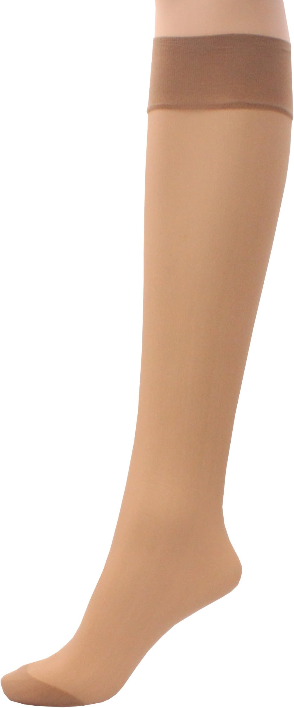 6 x Ladies/Women 100% Nylon Knee High Pop Socks with Comfort Top