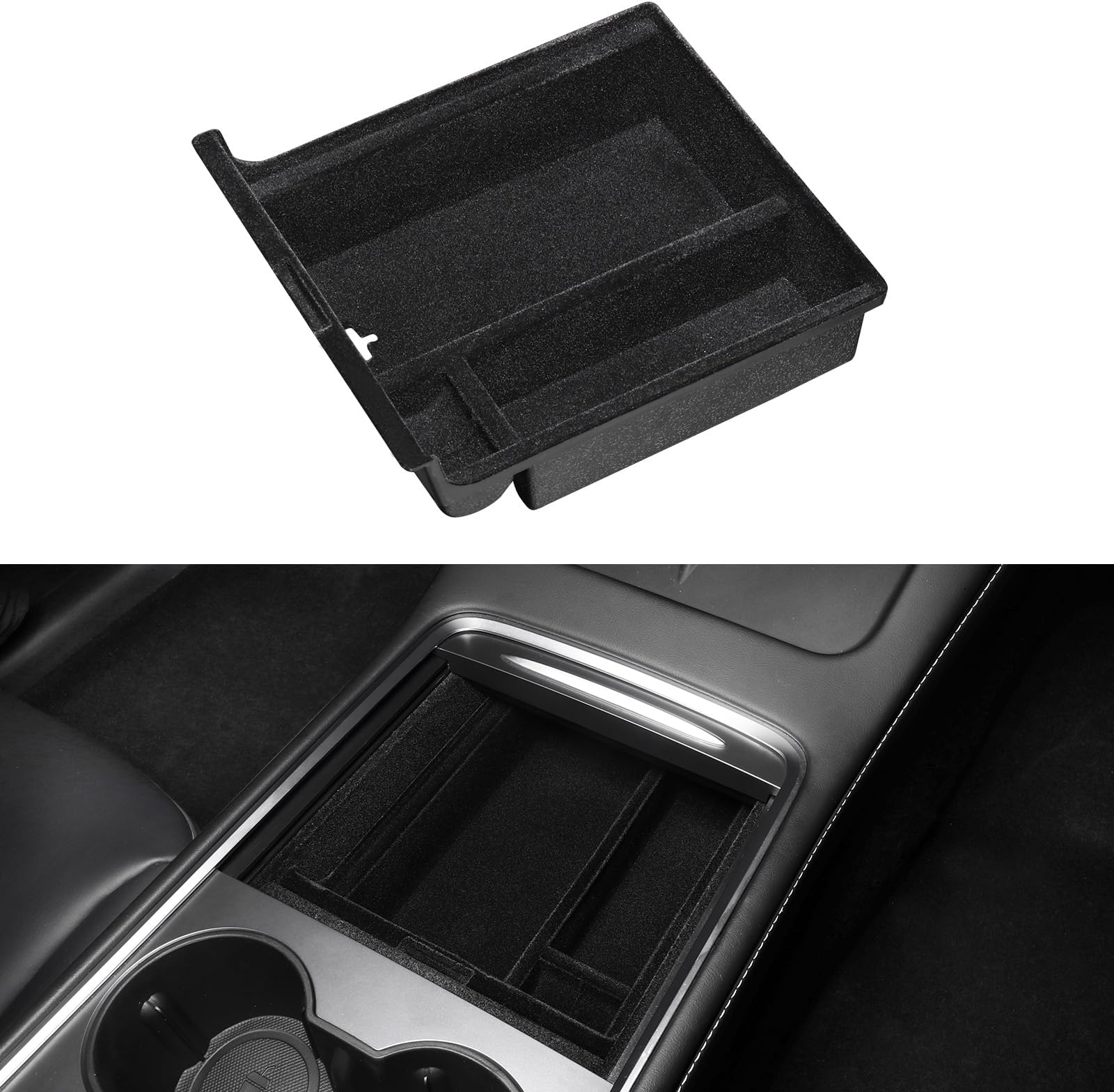 BASENOR 2024 Upgraded Tesla Model Y Model 3 Center Console Organizer with Coin Purse and Sunglasses Holder for 2021-2023 Model 3 2021-2024 Model Y(Not Fit 2024 Model 3)